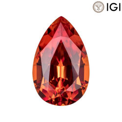 1.05 Carat Pear Cut Lab-Created Padparadscha - Silveroni