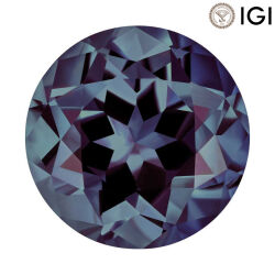 1.05 Carat Round Cut Lab-Created Alexandrite - Silveroni