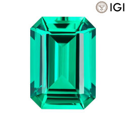 1.10 Carat Emerald Cut Lab-Created Emerald - Silveroni