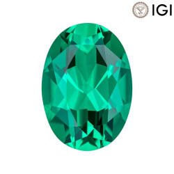 1.20 Carat Oval Cut Lab-Created Emerald - Silveroni