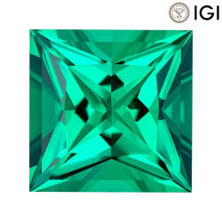 1.25 Carat Princess Cut Lab-Created Emerald - Silveroni