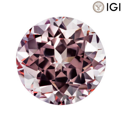 1.27 Carat Round Cut Lab-Created Pink Champagne Sapphire - 1