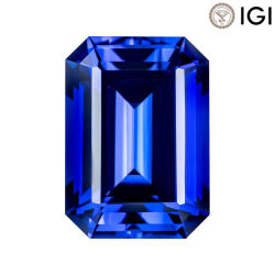 1.30 Carat Emerald Cut Lab-Created Blue Sapphire - Silveroni