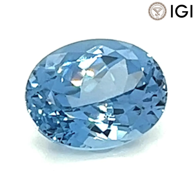 1.60 Carat Oval Cut Lab-Created Aqua Blue Spinel - 1