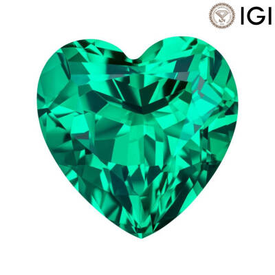 1.95 Carat Heart Cut Lab-Created Emerald - 1