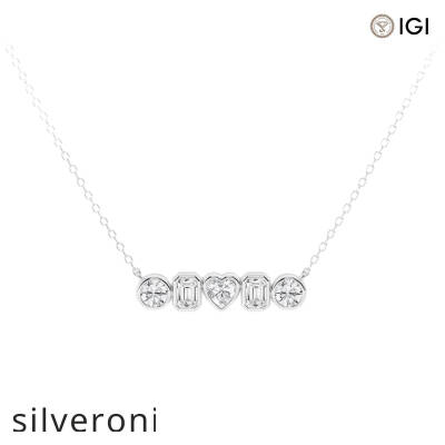 1 Carat Heart Shape VS1 Lab Grown Diamond Five Stone Pendant in Platinum - 1