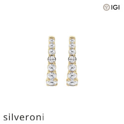 1 Carat Round Lab Grown Diamond Huggie Hoop Earrings 14K Yellow Gold - 1