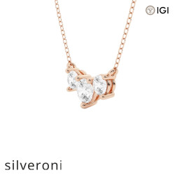1 Carat Round VS1 Lab Grown Diamond Three-Stone Pendant in 14K Rose Gold - 2