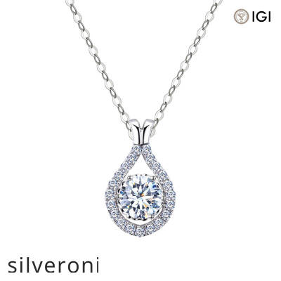 1.0 Carat Marquise Lab Grown Diamond Necklace in 18K White Gold - 1