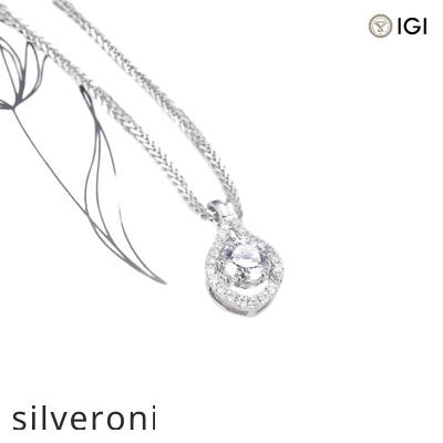 1.0 Carat Marquise Lab Grown Diamond Necklace in 18K White Gold - 3