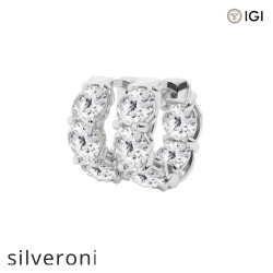 10 Carat Round Lab Grown Diamond Huggie Hoop Earrings in Platinum - 2