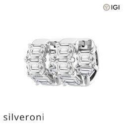 1.00 Carat Emerald Cut Lab Grown Diamond Hoop Earrings in Platinum - 2