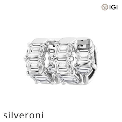 1.00 Carat Emerald Cut Lab Grown Diamond Hoop Earrings in Platinum - 2
