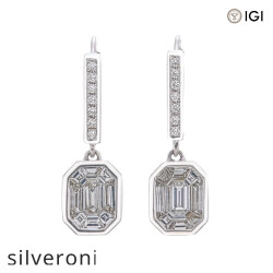 1.00 Carat Lab Grown Diamond Drop Earrings in 18kt White Gold - Silveroni