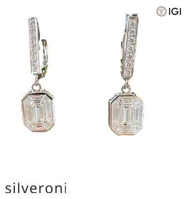 1.00 Carat Lab Grown Diamond Drop Earrings in 18kt White Gold - 2