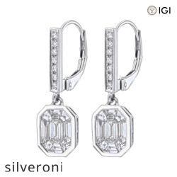 1.00 Carat Lab Grown Diamond Drop Earrings in 18kt White Gold - 3