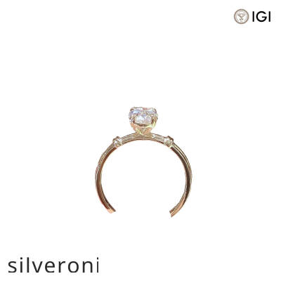 1.00 Carat Oval Lab Grown Diamond Ring in 18K Gold - 2