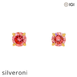 1.00 Carat Radiant Lab Grown Diamond Stud Earrings in 14KT Yellow Gold - Silveroni