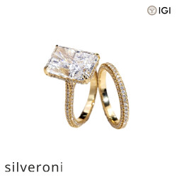 10.00 Carat Radiant Cut Lab Grown Diamond Ring in 18K Yellow Gold - 3