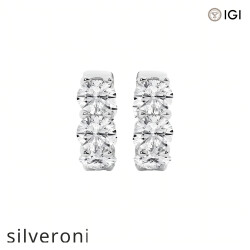 10.00 Carat Round Lab Grown Diamond Huggie Hoop Earrings Platinum - Silveroni