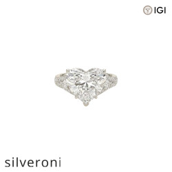 10.03 Carat Heart Cut Lab Grown Diamond Platinum Ring - Silveroni