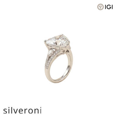 10.03 Carat Heart Cut Lab Grown Diamond Platinum Ring - 2