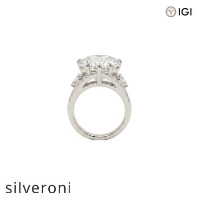 10.03 Carat Heart Cut Lab Grown Diamond Platinum Ring - 3