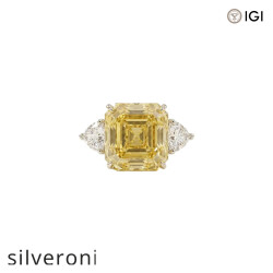 10.05 Carat Asscher Cut Lab Grown Diamond Trilogy Ring - Silveroni