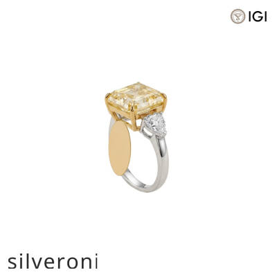 10.05 Carat Asscher Cut Lab Grown Diamond Trilogy Ring - 2