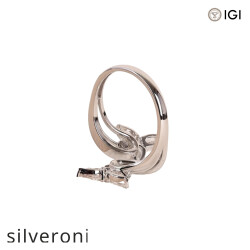 1.04 Carat Pear and Round Lab Grown Diamond Bypass Ring in 14K White Gold - 2