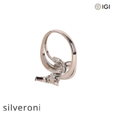 1.04 Carat Pear and Round Lab Grown Diamond Bypass Ring in 14K White Gold - 2
