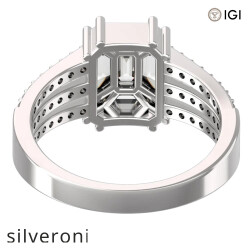 1.10 Carat Emerald Cut Natural Diamond Ring in 18kt Gold - 3