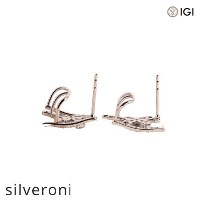 1.10 Carat Marquise, Pear, and Round Lab Grown Diamond Floral Ear Climbers in 14K White Gold - 2