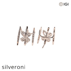 1.10 Carat Marquise, Pear, and Round Lab Grown Diamond Floral Ear Climbers in 14K White Gold - 4