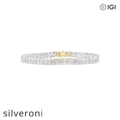 11.16 Carat Emerald Cut Diamond Line Bracelet - 1