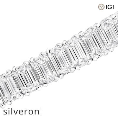 11.16 Carat Emerald Cut Diamond Line Bracelet - 2