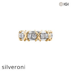1.14 Carat Round Excellent Cut Lab Grown Diamond Ring in Platinum and Yellow Gold - Silveroni