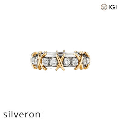 1.14 Carat Round Excellent Cut Lab Grown Diamond Ring in Platinum and Yellow Gold - 2