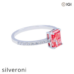1.19 Carat Radiant Cut Lab Grown Diamond Ring in 14KT White Gold - 2