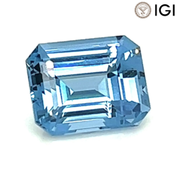 1.25 Carat Emerald Cut Lab-Created Aqua Blue Spinel - Silveroni