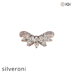 1.39 Carat Marquise and Round Lab Grown Diamond Crown Band - Silveroni