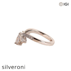 1.39 Carat Marquise and Round Lab Grown Diamond Crown Band - 3