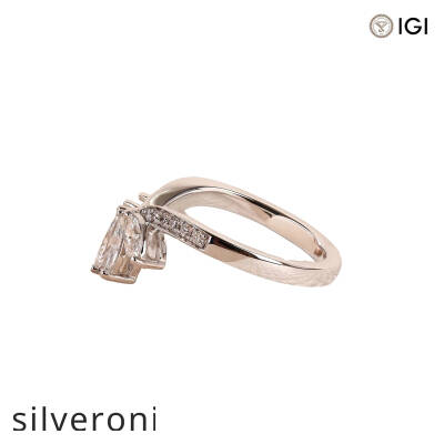 1.39 Carat Marquise and Round Lab Grown Diamond Crown Band - 3