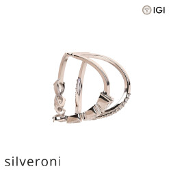 1.44 Carat Pear and Round Lab Grown Diamond Wrap Ring in 14K White Gold - 2