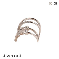 1.44 Carat Pear and Round Lab Grown Diamond Wrap Ring in 14K White Gold - 3