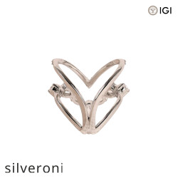 1.44 Carat Pear and Round Lab Grown Diamond Wrap Ring in 14K White Gold - 4