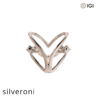 1.44 Carat Pear and Round Lab Grown Diamond Wrap Ring in 14K White Gold - 4
