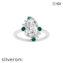 1.50 Carat Marquise Lab Grown Diamond Engagement Ring - Silveroni