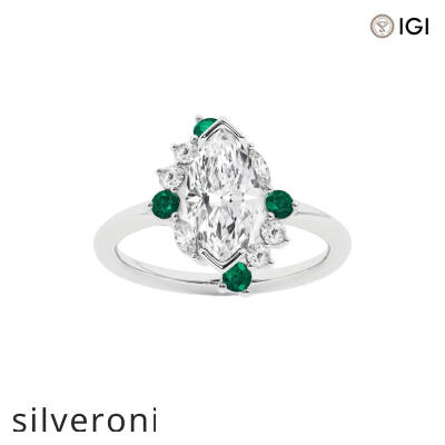 1.50 Carat Marquise Lab Grown Diamond Engagement Ring - 1