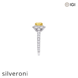 1.51 Carat Cushion Cut Yellow Lab Grown Diamond Engagement Ring - 2